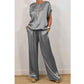 Women's Elegant Top & Wide-Leg Pant Set