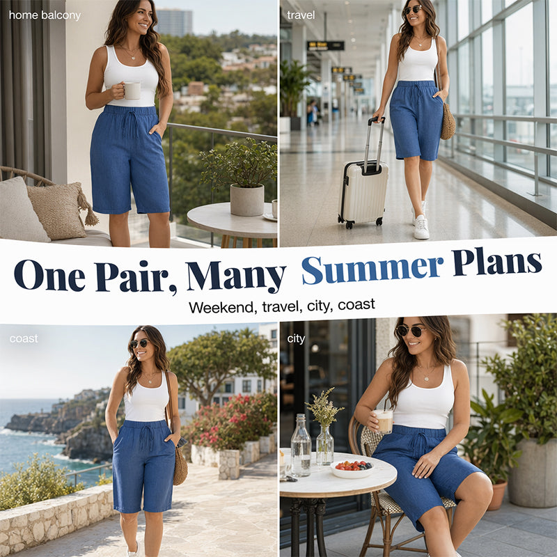 ⌛Limited-Time Offer-Women’s Loose Fit Bermuda Shorts