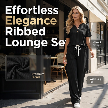⌛Limited-Time Offer-Women's Ribbed Knit Top & Pants 2-Piece Set