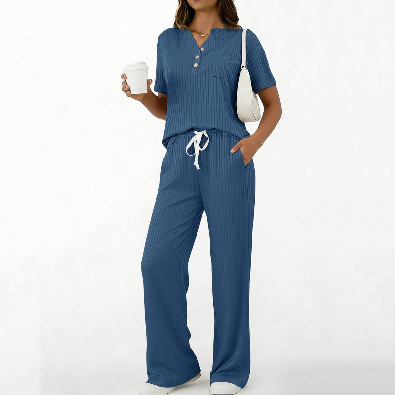 ⌛Limited-Time Offer-Women's Ribbed Knit Top & Pants 2-Piece Set