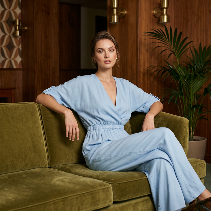 ⏳Limited-time 50% off⏰Women's Elegant V-Neck Wide-Leg Jumpsuit👚👖