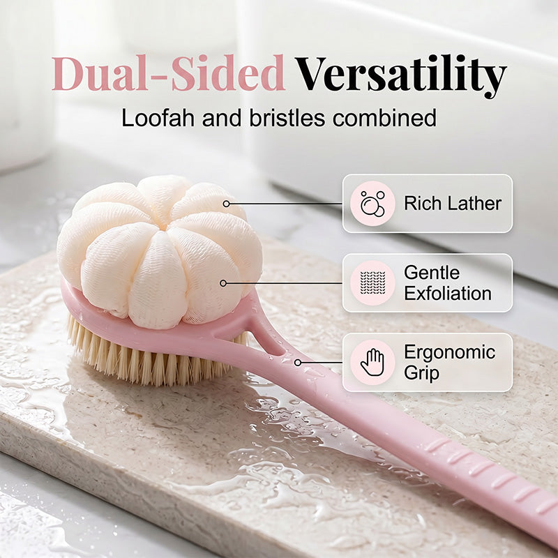 Long Handle 2-in-1 Double Sided Bath Brush