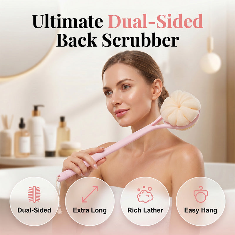 Long Handle 2-in-1 Double Sided Bath Brush