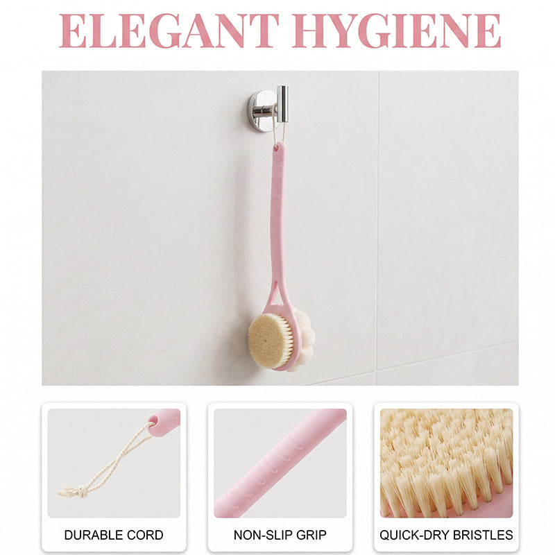 Long Handle 2-in-1 Double Sided Bath Brush