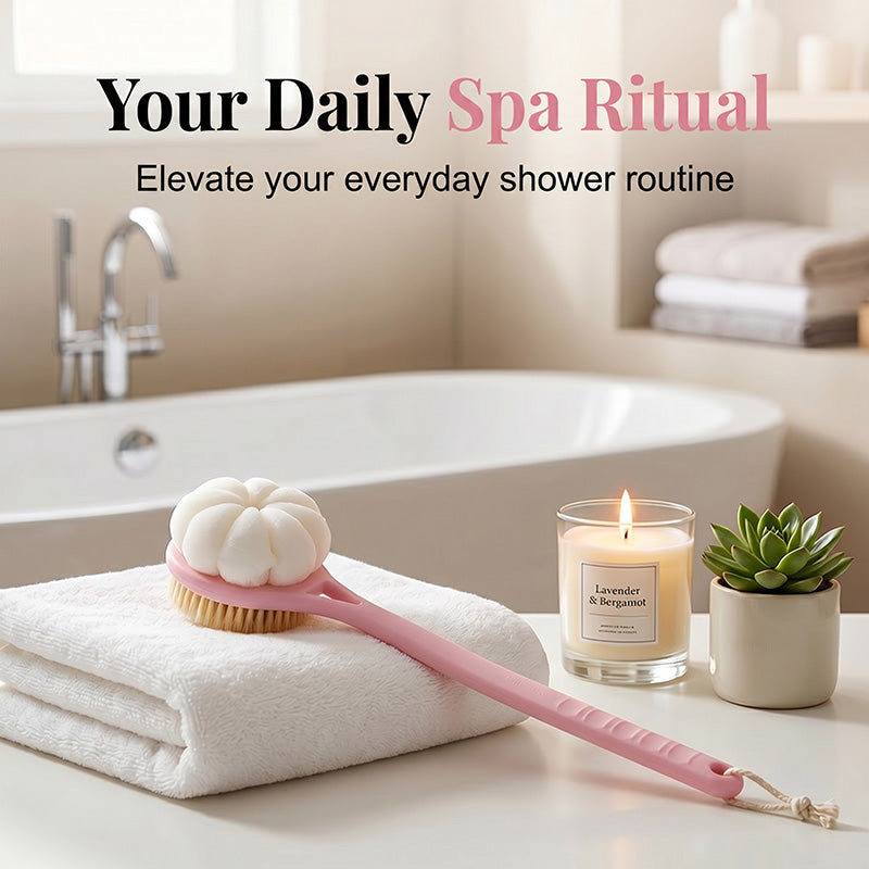 Long Handle 2-in-1 Double Sided Bath Brush