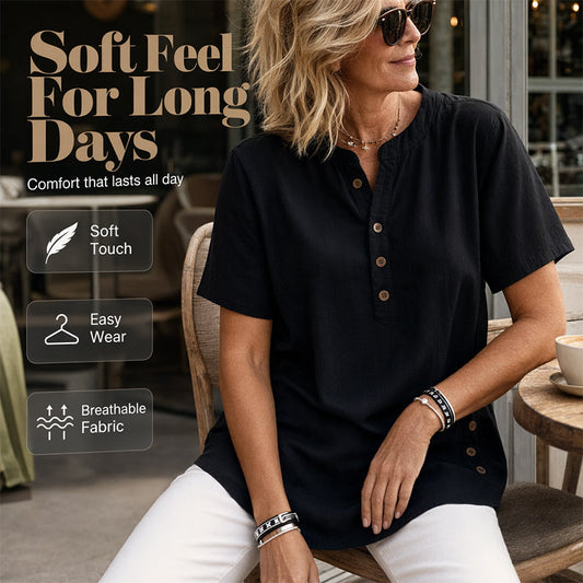 Women's Casual Top with Side Buttons