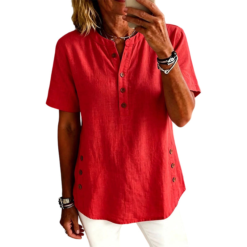Women's Casual Top with Side Buttons