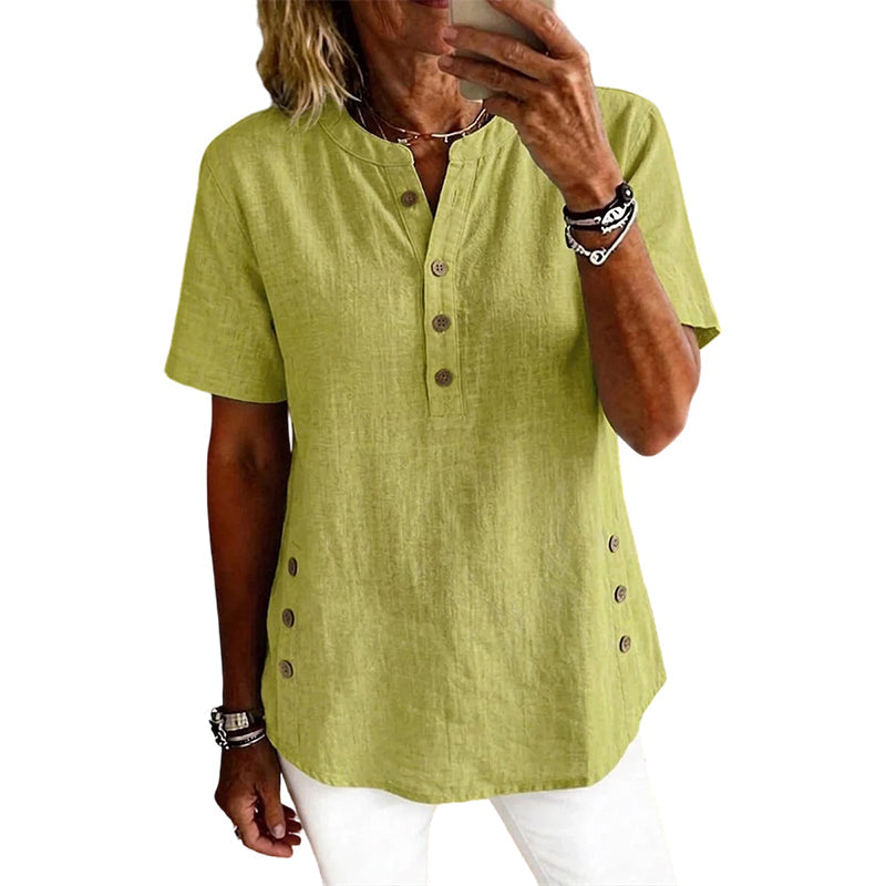 Women's Casual Top with Side Buttons