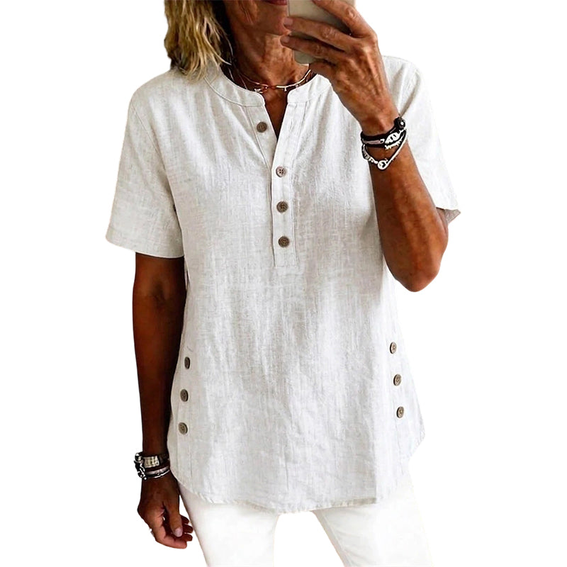 Women's Casual Top with Side Buttons