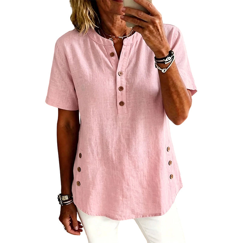 Women's Casual Top with Side Buttons