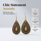 Vintage Etched Teardrop Hook Earrings for Women