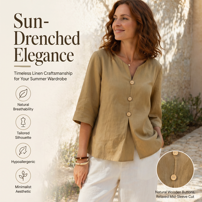Women's Casual V-Neck Button-Up Top