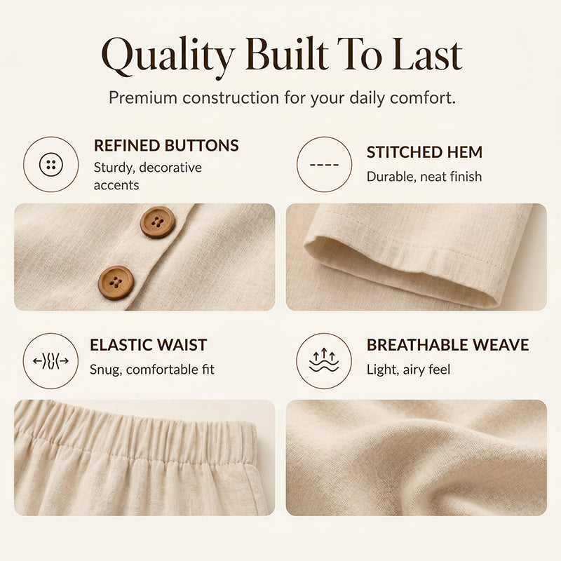 ✨ 2-piece set – loose top & comfortable trousers – soft fabric, elastic waistband & versatile combination options – can be worn separately or together – suitable for any occasion