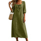 Casual Solid Color Midi Dress with Elegant Bowknot and Square Neck