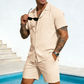 Solid Color Two-Piece Summer Outfit for Men