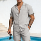 Solid Color Two-Piece Summer Outfit for Men