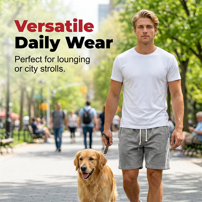 Men's Casual Corduroy Drawstring Shorts