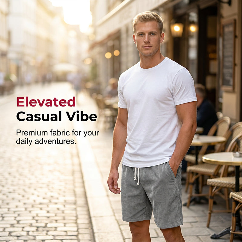 Men's Casual Corduroy Drawstring Shorts