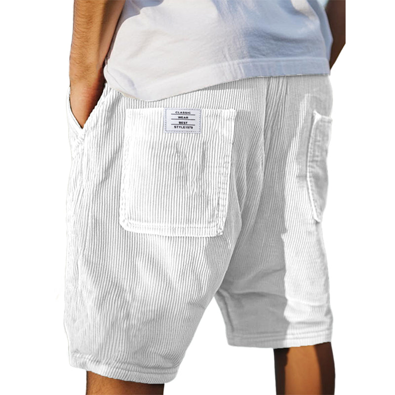 Men's Casual Corduroy Drawstring Shorts