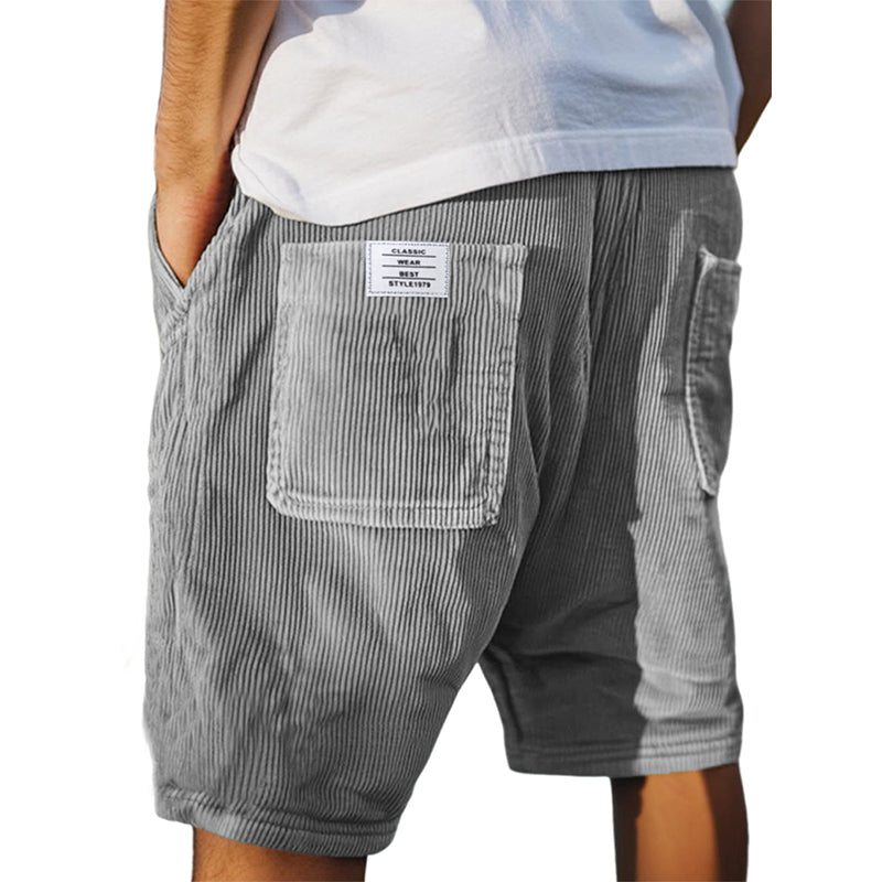 Men's Casual Corduroy Drawstring Shorts