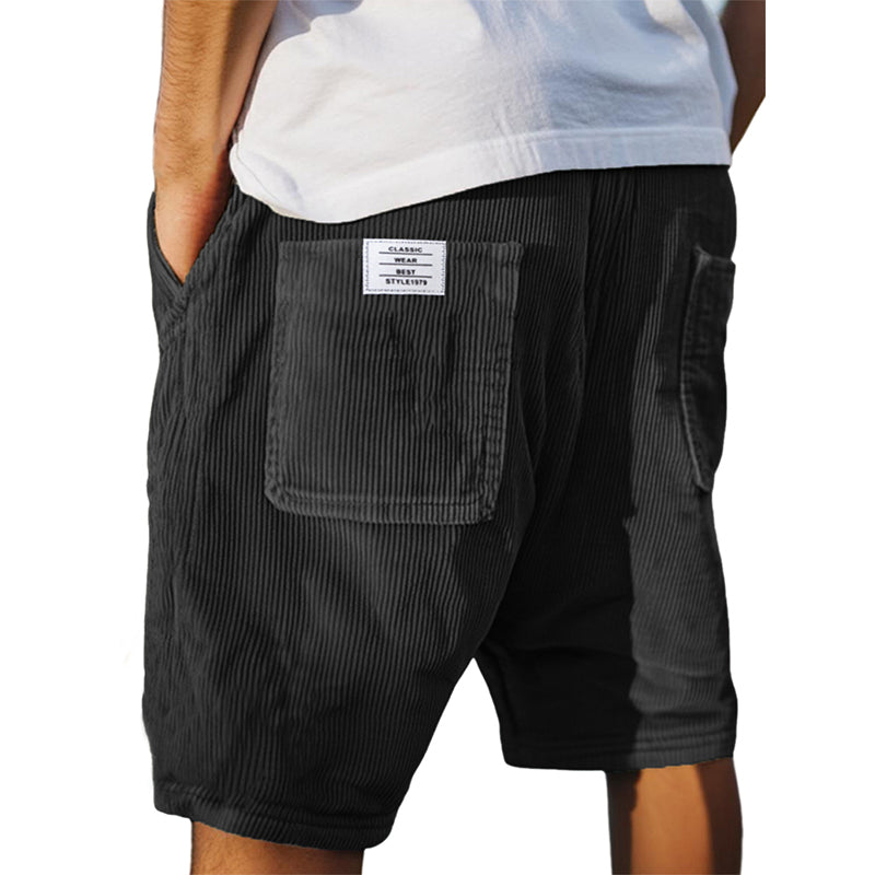 Men's Casual Corduroy Drawstring Shorts