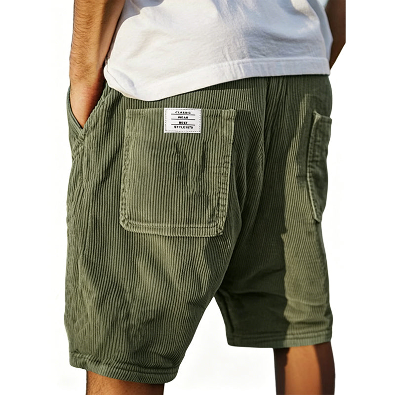 Men's Casual Corduroy Drawstring Shorts