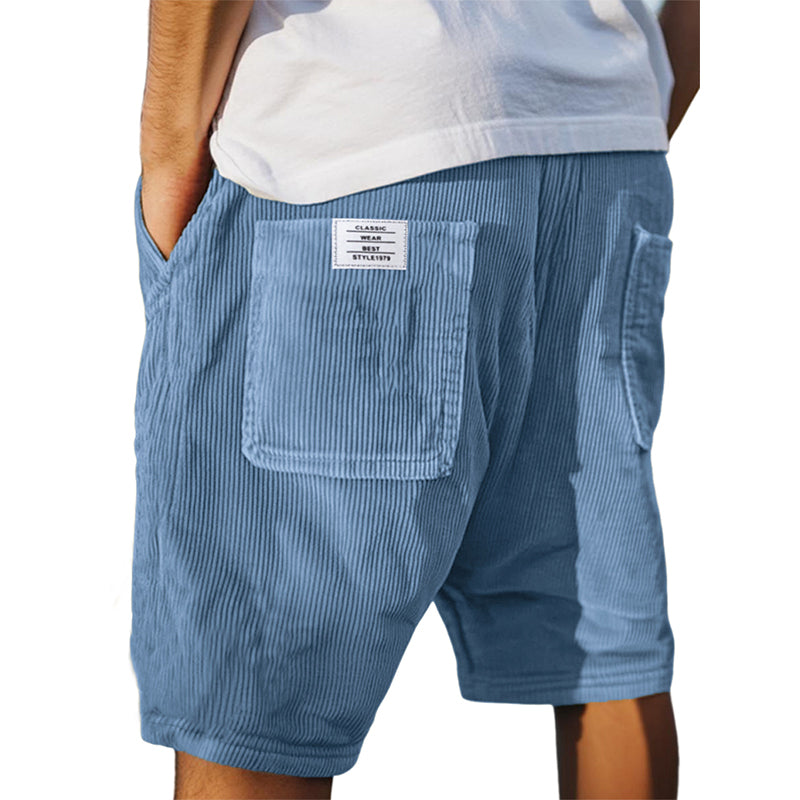 Men's Casual Corduroy Drawstring Shorts