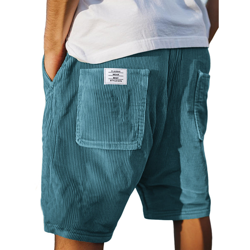 Men's Casual Corduroy Drawstring Shorts