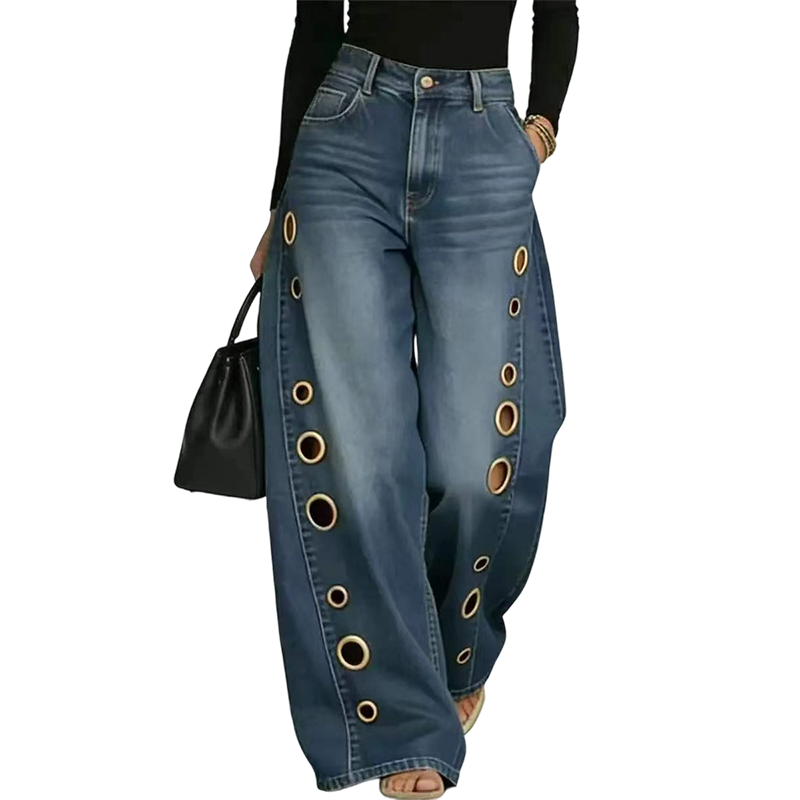 🎉 2026 Sale — Over 32,000 Sold! 👖 Women's Wide-Leg Jeans with Grommet Detail ✨