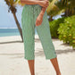 ⌛Limited-Time Offer-Women's Striped Cotton Linen Capri Pants with Pockets