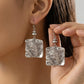 Vintage Hammered Square Dangle Earrings