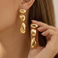 Women Minimalist Metallic Textured Pendant Earrings
