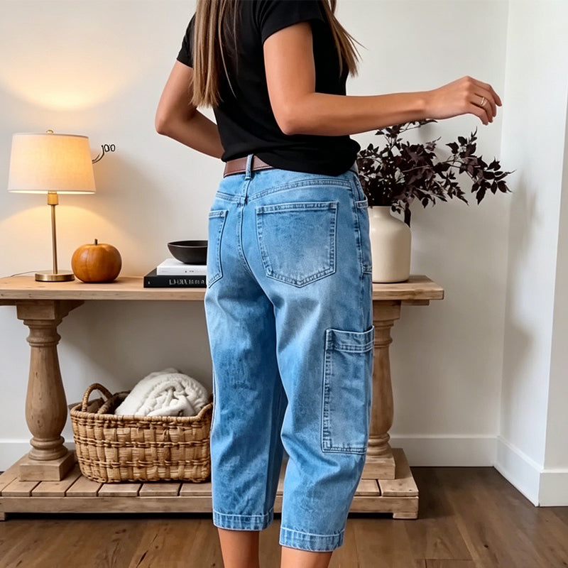 👖 50% RABATT! 🌸 Women's Casual Stretchy Cropped Denim Pants – Comfortable & versatile – Perfect for casual days, summer outings or office chic – breathable and stylish ✨🌿
