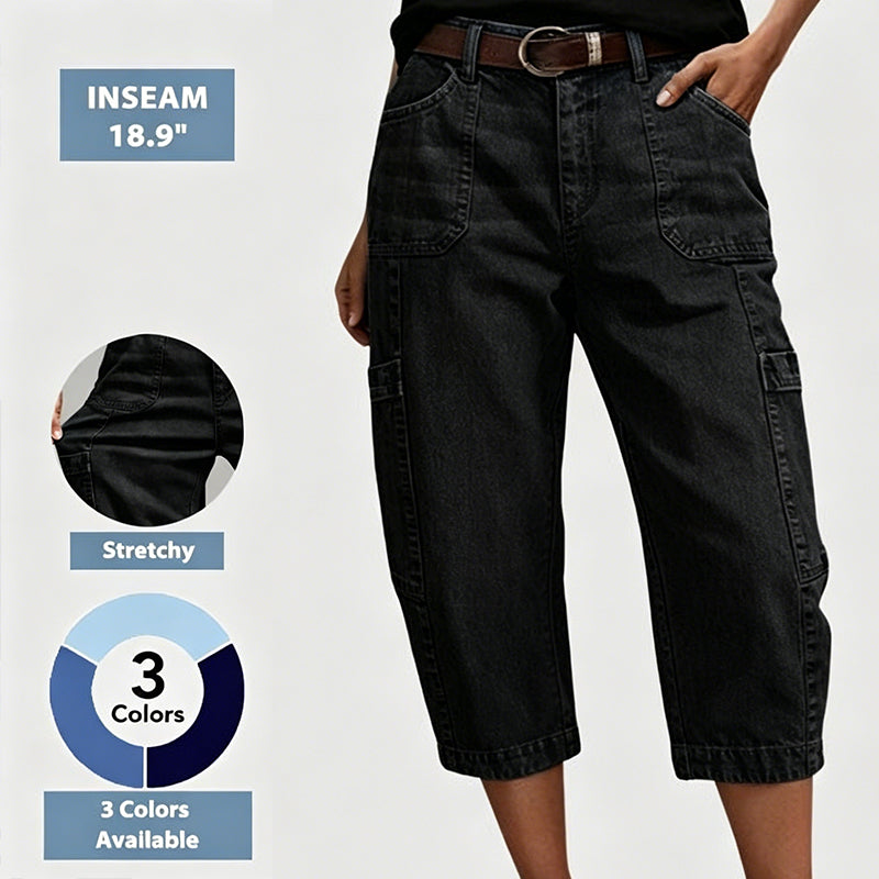 👖 50% RABATT! 🌸 Women's Casual Stretchy Cropped Denim Pants – Comfortable & versatile – Perfect for casual days, summer outings or office chic – breathable and stylish ✨🌿