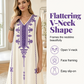Flattering V-Neck Shape Flowing Dress