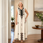 Flattering V-Neck Shape Flowing Dress