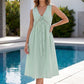Women's Sleeveless Lace Trim V-Neck Dress