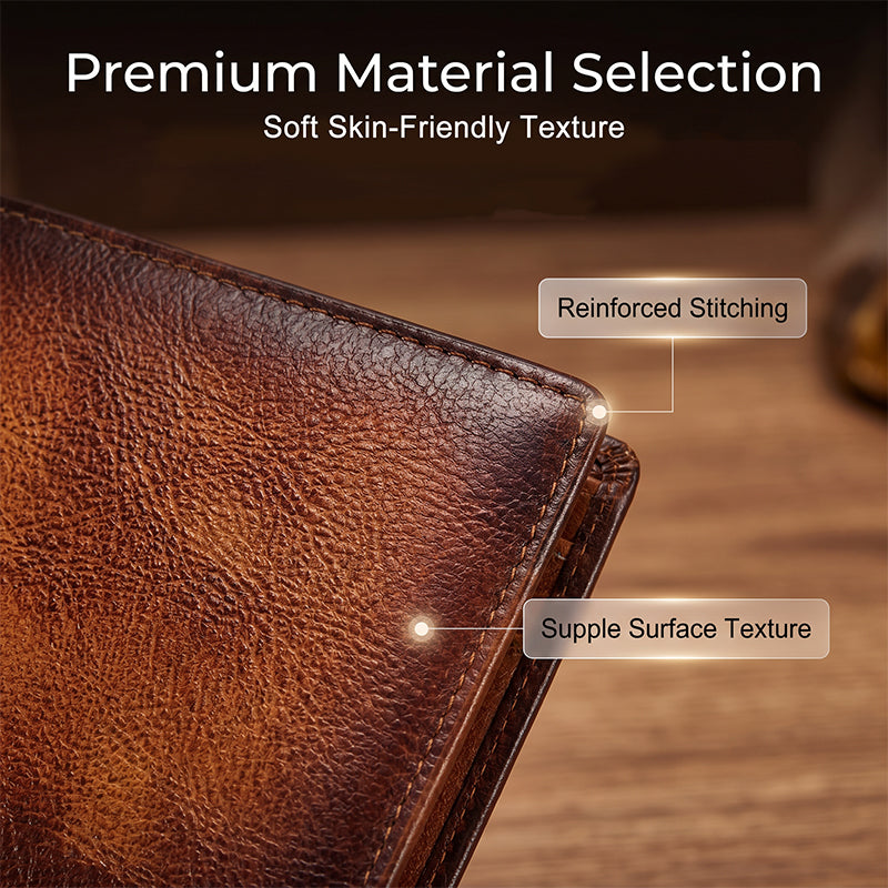 🎉 2026 Sale — Over 63,000 Sold! 👛 Men's Vintage RFID Blocking Wallet – Ultra-Capacity & Premium Material 🛡️