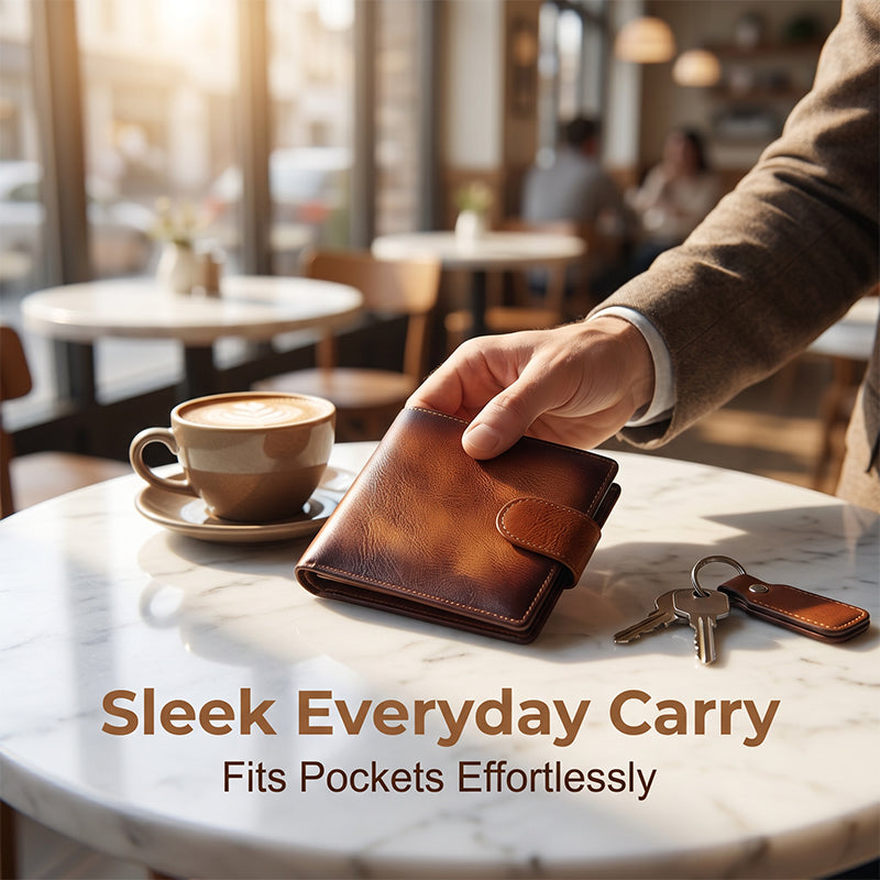 🎉 2026 Sale — Over 63,000 Sold! 👛 Men's Vintage RFID Blocking Wallet – Ultra-Capacity & Premium Material 🛡️