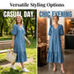 Women's V-Neck Single-Breasted Short-Sleeved Dress