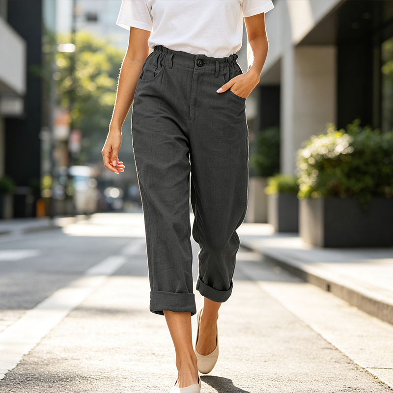 🔥New Arrivals & Special Offers-Women's Relaxed High-Waist Pants with Pockets