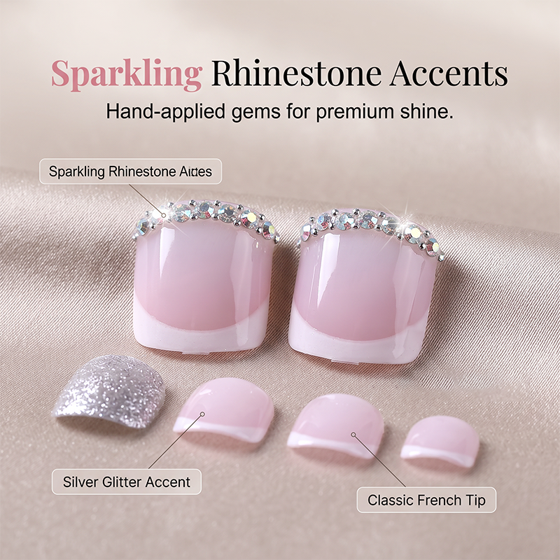 ⌛Limited-Time Offer-Elegant Pink French Press on Toenails