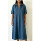🔥New Arrivals & Special Offers-Women's Loose-Fit Denim Shirt Dress