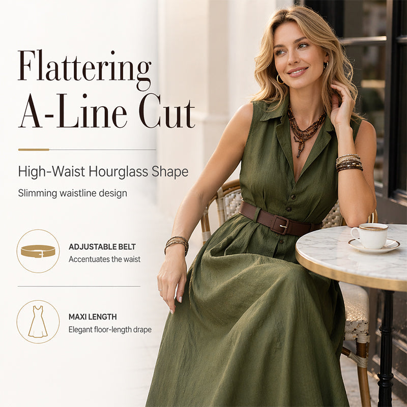 Waist-Defining Shirt Dress
