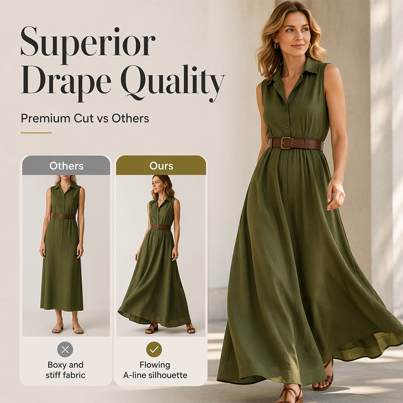 Waist-Defining Shirt Dress