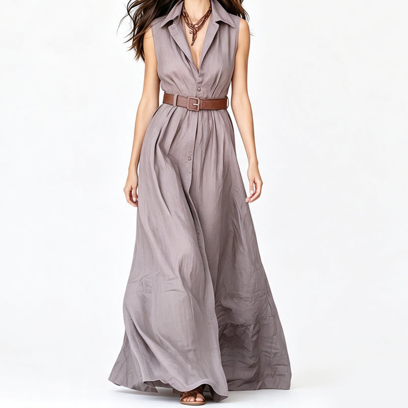 Waist-Defining Shirt Dress