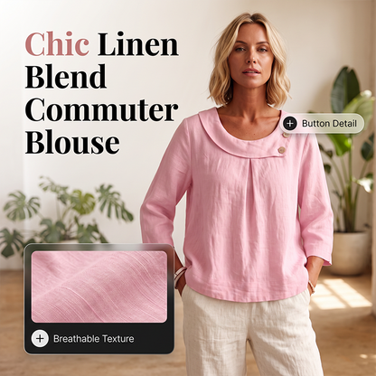 Women's Casual Loose Fit Decorative Button Top