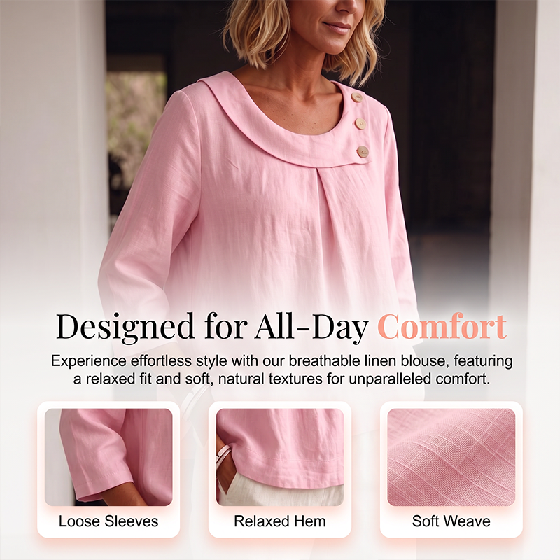 Women's Casual Loose Fit Decorative Button Top