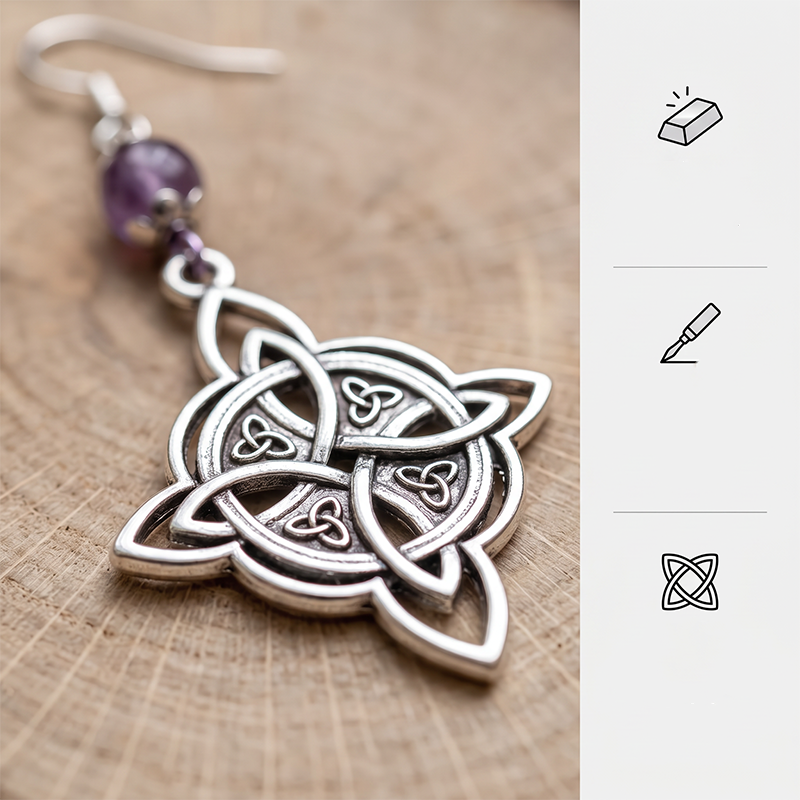 Vintage Celtic Knot Drop Earrings