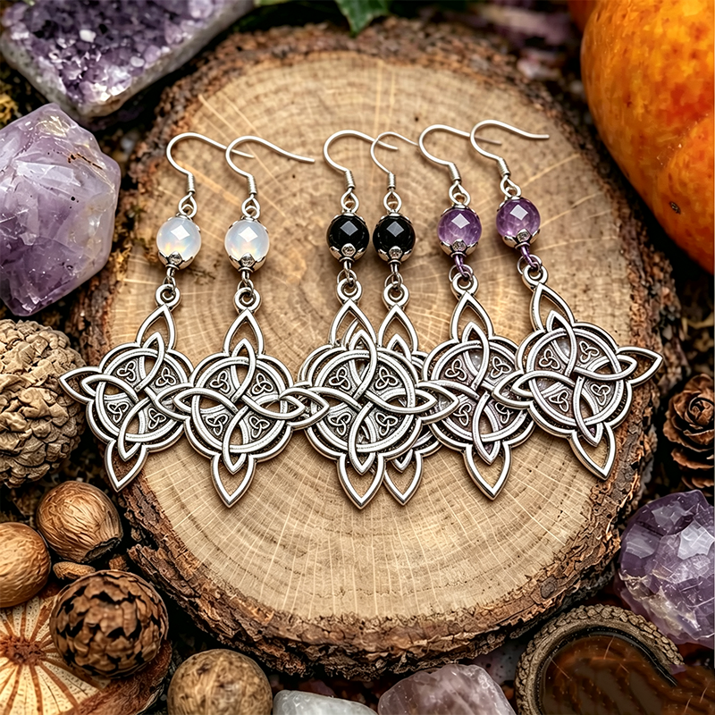 Vintage Celtic Knot Drop Earrings